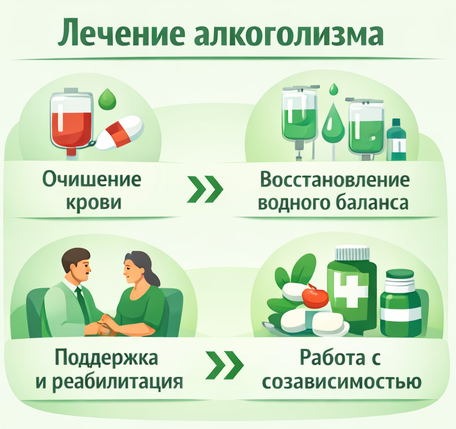лечение алкоголизма в Каспийске этапы